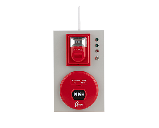 Bộ Tổ Hợp Chuông Đèn Nút Nhấn Báo Cháy Không Dây FireAI FWC01
